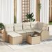 vidaXL Hoek loungeset 7-delig Beige en wit Polyrattan
