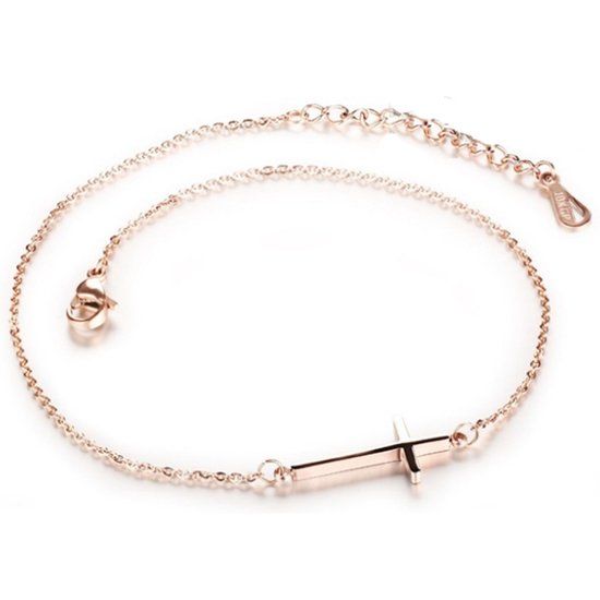 Cilla Jewels Enkelband Cross Rose Goudkleurig