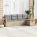 Maison Exclusive - Ensemble de meubles de jardin 5 pièces avec canapé et coussins, beige, en polyrotin
