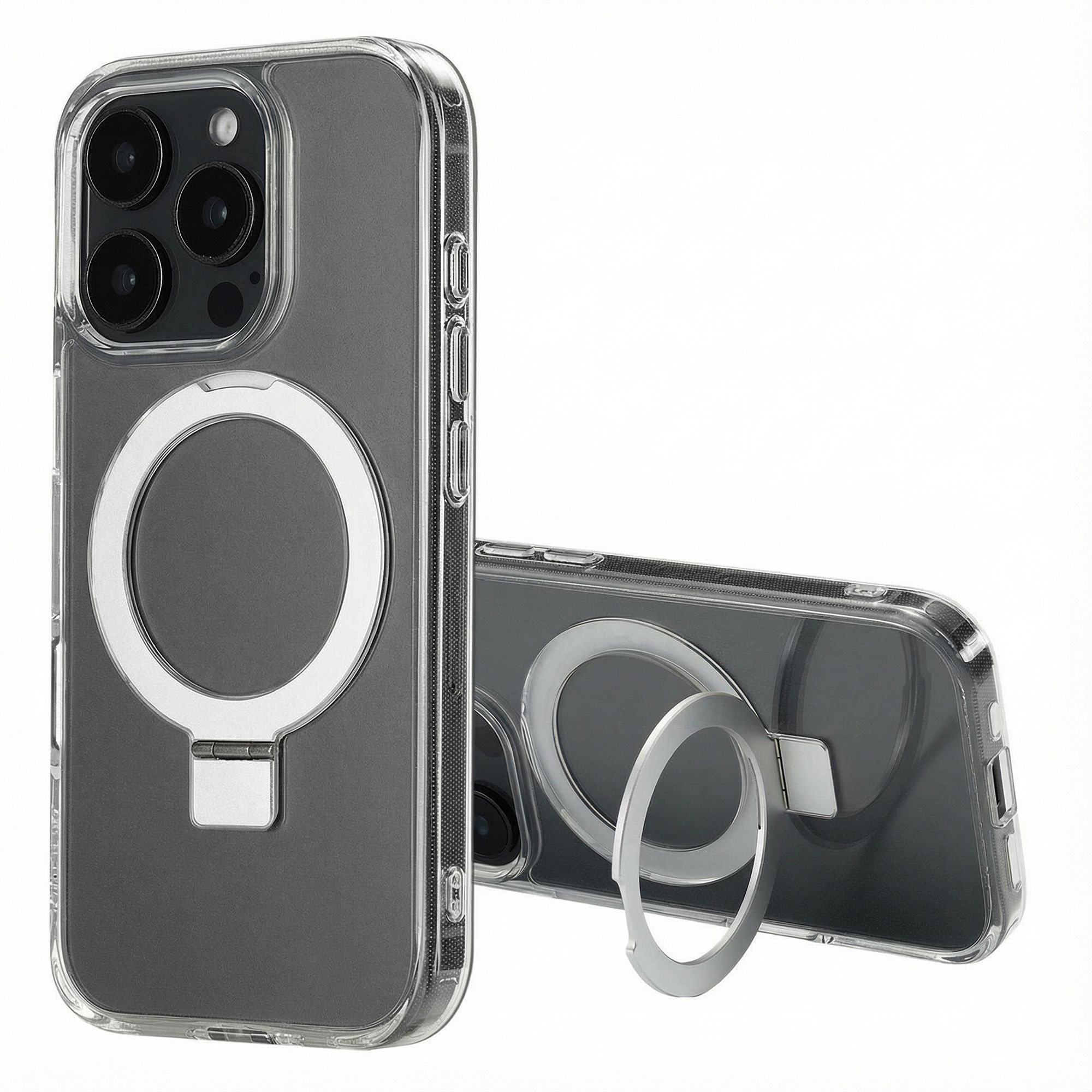 Accezz Ring Stand Backcover met MagSafe Apple iPhone 16 Pro Max - Transparant