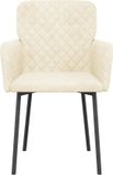 vidaXL Eetkamerstoelen 2 st fluweel crèmekleurig