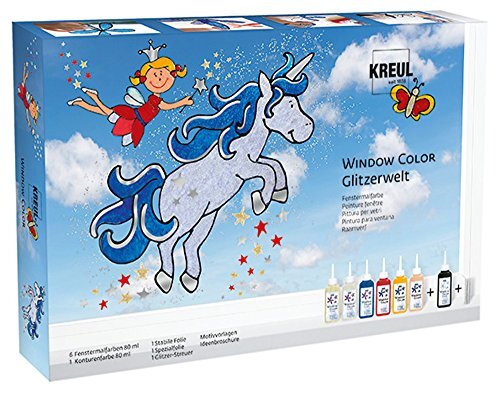 Kreul 42844 Hobby Line Raambeschilderset, met extra veel kleur en glitter