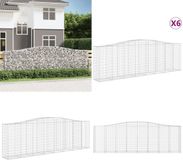 vidaXL Gabions - 6 pièces - voûté - 400x50x120/140 cm - fer