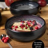 Moritz & Moritz SOLID Bordenset 4 Persoons - 4-delig Dessertschaaltjes Set - 14 cm Borden - Keramiek - Antraciet