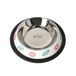 Dingo Z30041 Voerbak voor honden, duurzaam metaal, antislip, met rubberen onderkant, ergonomische vorm, donutmotieven, inhoud 0,48 l