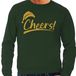 Bellatio Decorations Foute Kersttrui / sweater pour hommes - cheers! - vert - paillettes or - fête de Noël L