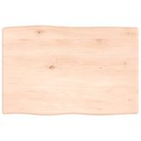 vidaXL Tafelblad Natuurlijke Rand Massief Eikenhout 80x60x(2-4) cm
