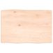 vidaXL Tafelblad Natuurlijke Rand Massief Eikenhout 80x60x(2-4) cm
