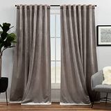 Exclusive Home Curtains Velvet HT Gordijn met verborgen lipje, zwaar, lichtdoorlatend, 132 x 248 cm, taupe