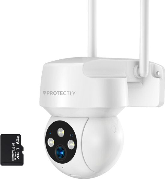 Protectly 3K HD 5MP Outdoor Security Camera with Night Vision - White