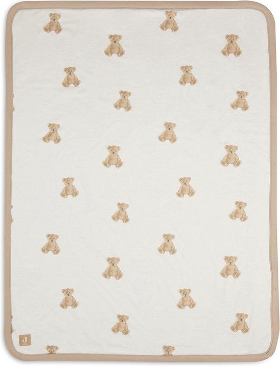 Jollein Baby Blanket Crib Jersey 100x150cm - Teddy Bear - Beige - Organic Cotton