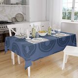 Bonamaison Tafelkleed, Anti-Mold, Sneldrogend, Waterdicht, 100% Polyester Tafellaken, Blauw, 140 x 160 Cm