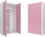 Viking Choice Kledingkast - 90x190x50 cm - wit/roze - 5 schappen - 2 deuren logo