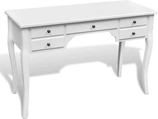 vidaXL Bureau met gebogen poten en 5 lades Franse stijl
