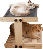 Merkloos / Sans marque Wan GmbH Kattenhangmat Zwevend - Kattenbank Raambank - Huisdier Ontspanning - Stevig Houten Frame - 43.5x39x31cm - Houtkleur
