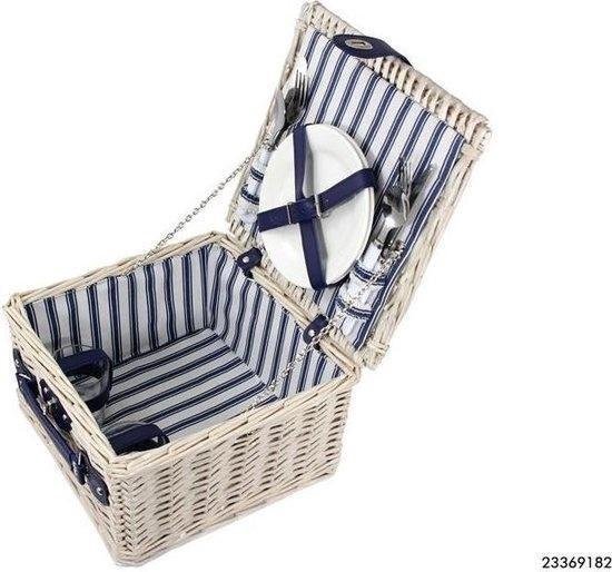 Imperial Kitchen Picknickmand 2 Persoons Blauw/Wit Streep