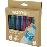 Kores Kores MFR markeerstiften, 6 stuks, gerecyclede markeerstiften