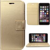iCall Apple iPhone 6/6s Hoesje Lederen Bookcase met Siliconen TPU Telefoonhouder - Goud
