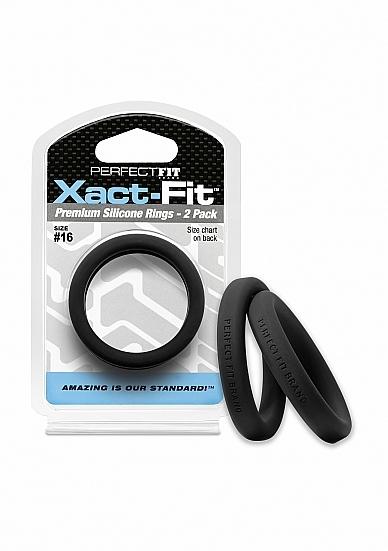 PerfectFitBrand #16 Xact-Fit Cockring 2-Pack - Black