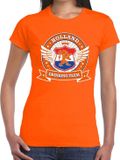 Bellatio Decorations Holland drinking team T-shirt Oranje Dames - Koningsdag / Supporters Kleding - Katoen - XXL