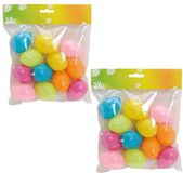 Season Deco Paaseieren hangdecoraties - 24 stuks - Pasen - Kunststof - H6 cm