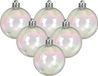 Decoris Boules de Noël - 24 pièces - 6 cm - Nacre Transparent - Plastique