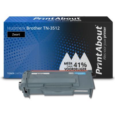 PrintAbout Huismerk Brother TN-3512 Zwart Toner | 13.000 pagina's