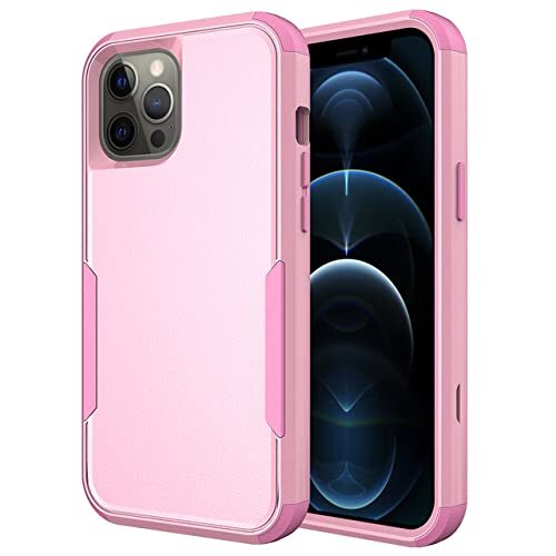 DRXVE Heavy Duty Armor Schokbestendig hoesje voor iPhone 11 12 Mini 13 Pro Max Xs XR X 8 7 6 6S Plus 3 lagen TPU PC beschermende achterkant, roze, voor iPhone 11Pro Max