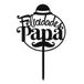 Dekora - 'Gefeliciteerd Papa' Taarttopper in Zwart - 15.6x10cm - Ongebruikelijke Decoratie voor Vaderdag en Speciale Gelegenheden