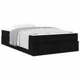 vidaXL Bedframe met matras 2-persoons Zwart Stof
