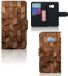 B2Ctelecom Étui pour Samsung Galaxy A3 2017 Wooden Cubes