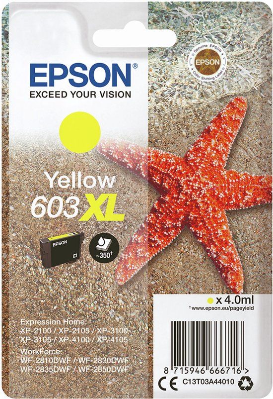 Epson Original Ink Cartridge C13T03A44020 Yellow XL