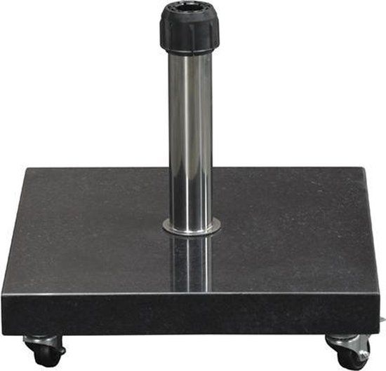 Eureka Granieten Parasolvoet - 60 kg - Zwart Gepolijst - Verrijdbaar