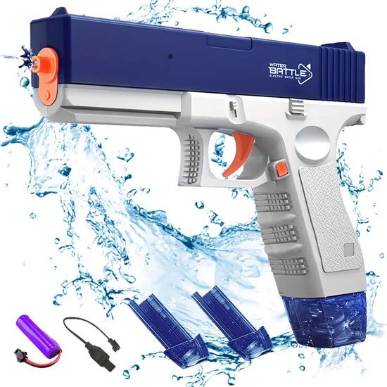 Elektrisch Waterpistool Op Accu Met Groot Waterreservoir & USB Oplaadbaar - Super Soaker - Ideaal Voor Zomerplezier - Waterspeelgoed - Water Pistool - Buitenspeelgoed - Oplaadkabel - Waterpret - Waterpistool Elektrisch - Elektrische Waterpistool