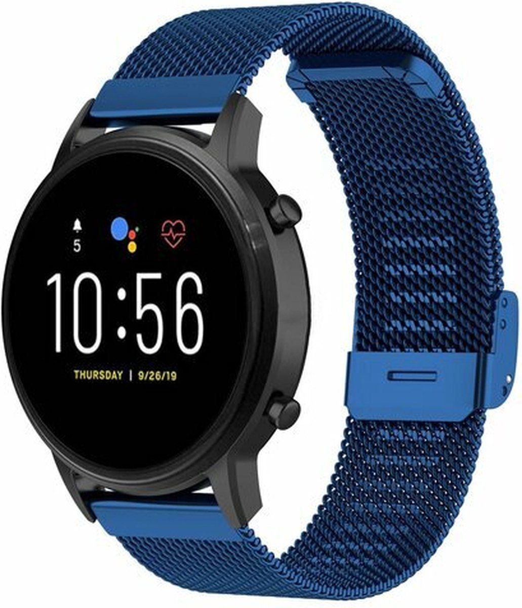 By Qubix Qubix Garmin Venu 2 - Milanese bandje met klemsluiting - Donkerblauw