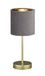 Fischer & Honsel | Tafellamp, Aura | goudkleurig | stoffen kap | grijs fluweel/binnenkant goudkleurig| H: 34,00 cm, D: 13,00 cm| met snoerschakelaar | 1x E14 max. 25 Watt | 50494