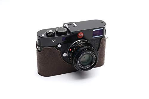 Zakao Hoesje voor Leica M, Handgemaakte Echt Lederen Half Camera Hoesje Cover voor Leica M M-P M262 M-M Onderzijde Opening Versie Met Hand Band, Koffie