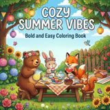 Cozy Summer Vibes Coloring Book: Bold and Easy Cute Animal Backyard Adventures for Adults, Teens, and Kids | Relaxing Summer Coloring Pages with ... Lemonade Stands, and Cozy Outdoor Fun