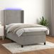 Maison Exclusive - Boxspringbed met matras en LED-verlichting, grijs, 90x200 cm, fluweel