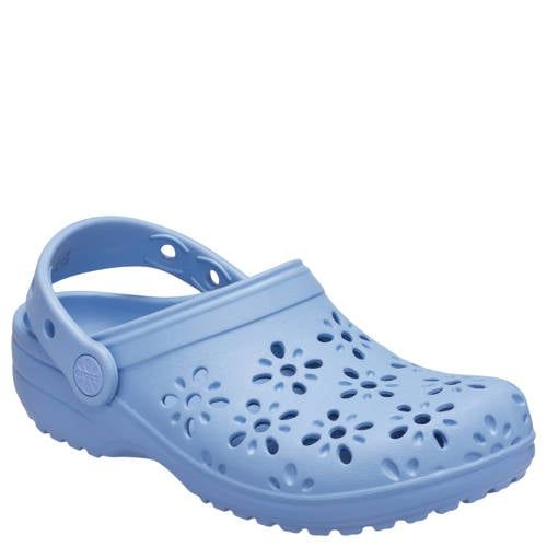 Crocs Peuter/Kleuter classic floral cut out clogs blauw