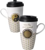 Goebel Koffie / Thee mok Bloem des Levens Wit - Porselein - 500ml