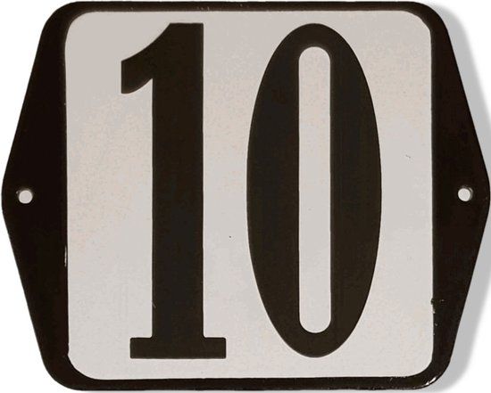 Warentuin Mix Huisnummer Standaard Nummer 10 Wit Hout 10 cm