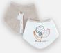 Noukie's - 2 Pack - Bandana slabbetjes - Eponge - Giraf - beige /ivoor