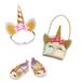 Heless Poppenaccessoires Eenhoorn Set - Glitter Tas, Haarband & Ballerina's (30-34cm)