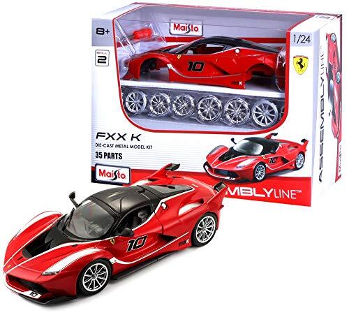 Bburago Maisto France - Bburago Maisto France-M39132-Maquette-Ferrari FXXK in montageset, M39132, rood