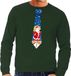 Bellatio Decorations Shoppartners Bv Foute kersttrui / sweater stropdas met kerstman print groen voor heren L