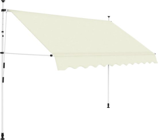 vidaXL Luifel handmatig uitschuifbaar 300 cm crème