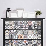 Ambiance Sticker Meubellijm – cementtegels, zelfklevend, tegels, decoratie voor tafels, kasten, commode, planken, meubels, Frendie, 60 tegelstickers, 15 x 15 cm