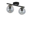 Opviq Elegante kroonluchter, zwart en rook, metalen behuizing, diameter 15 cm, hoogte 20 cm, lengte 36 cm, E27-fitting, max. 40 W, stijlvolle verlichting voor moderne ruimtes