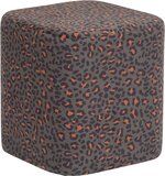 Velvet Poef Mende Luipaard - Grijs - Design - Dierenprint